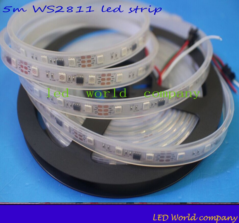 Ws2811 led Ʈ 5 m 30 leds/m, ip67 , ws2811 ic, dc..